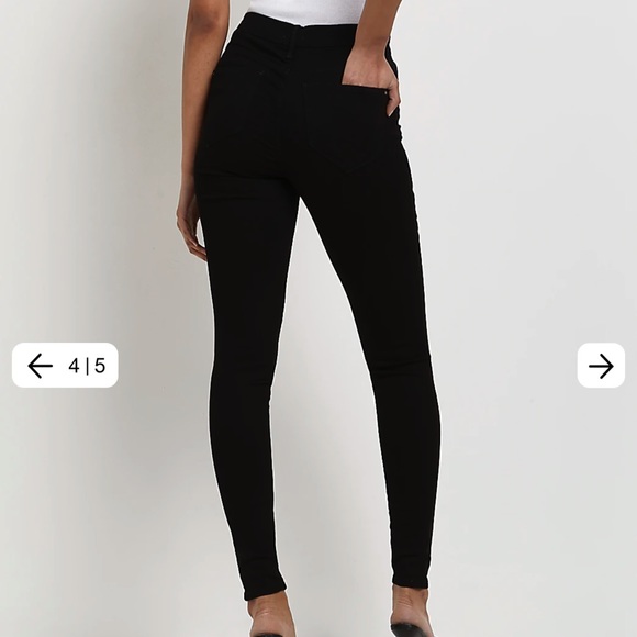 RIVER ISLAND BLACK MOLLY MID RISE SKINNY JEANS - Picture 3 of 9